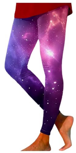 Planeten Kostüm Ausgefallene Leggings Damen, Galaxy Leggings Damen Hohe Taille Galaxy Kostüm Damen Bedruckte Bunte Leggings Yoga Hose Stretchy Yogahose Render Hosen Frauen Planeten Kostüm