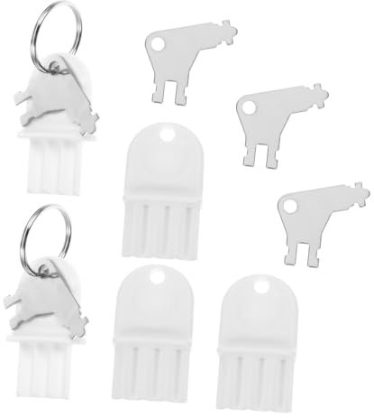 Uonlytech 10pezzi Dispenser Carta Asciugamani Chiave per Distributore Asciugamani Chiave per Distributore Carta Igienica per Bianco e Metallo con Portachiavi Ricambio