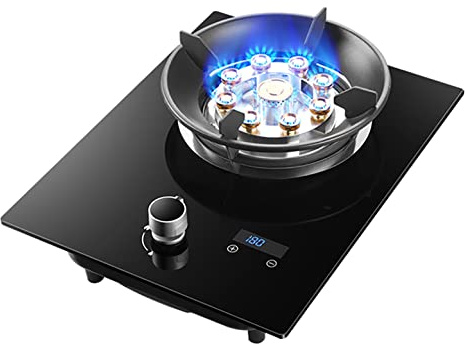 Burner Gas Cooker gas hob 33cm Built-in Gas Cooktops，Cooker With Gas Hobs And Glass Ceramic Zone,Safety Lock,Fashion Design，Suitable For Natural Gas/Propane Gas [Energy Class A]