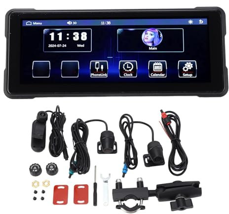 Torvex Motorcycle GPS Navigator, 7in Touch Screen Display Compatible with Android Auto Carplay, Motorcycle Navigation System, GPS Multimedia Player for Motorbike Riding