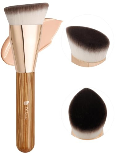DUcare Angled Foundation Brush for Flawless Makeup Application Professional Liquid, Cream Powder Foundation Brush with Dense Bristles - Contoured for Precise Blending and Buffing