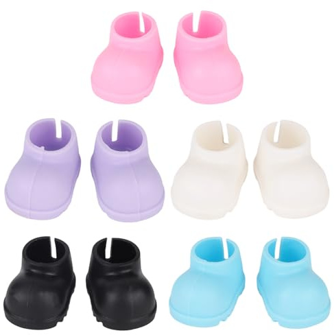 5 Paar Mini Puppenschuhe, Bunte Süße Kleine Schuhe Mode Outfit Zubehör für 15cm/17cm Puppen