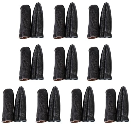 Dcfbkl 5 set/10 set di ditali in pelle per pollice e dita, protezioni per culle in pelle per cucire per trapuntare uomo mano