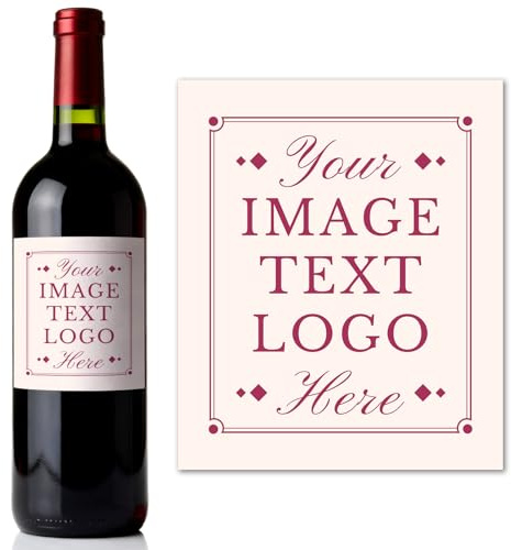 Etiquetas Personalizadas para Botellas de Vino, Añade tu Foto y Texto, Etiquetas y Adhesivos Personalizados para Botellas - Regalo único para Bodas, Compromisos, Cumpleaños, Aniversarios, Graduaciones