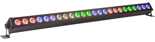 Ibiza - LEDBAR24-RC - Barre à LEDs RVBB 4-en-1 avec différents effets dynamiques - Contrôle par le son, DMX, automatique, maître esclave et télécommandé - Noir