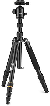 NATIONAL GEOGRAPHIC Reisestativ-Set mit Einbeinstativ, Aluminium, 5-teilige Beine, Drehverschlüsse, belastbar bis 8 kg, Tragetasche, Kugelkopf, Schnellspanner, NGTR002T