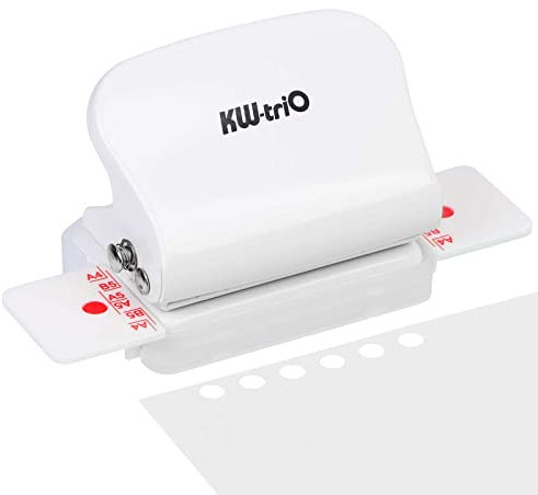 REAQUE Locher für Ordner, 6-fach Lochung, Büro Locher aus Metall, Für 5 Blatt, für Papierformate A4/A5/B5, Klein und Tragbar, Einfach zu Bedienen