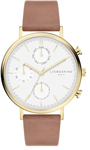 Liebeskind Berlin Damen Analog Quarz Uhr mit Leder Armband LT-0381-LM