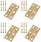 Styquenzer Lot de 4 charnières de porte pliables en laiton 5 x 3 cm dorées avec 24 vis - Pour meubles, porte de tiroir