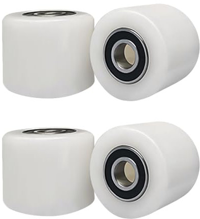 4 ruedas para transpaleta de poliamida, nailon, 80 x 70 mm, eje de 20 mm, con rodamiento de bolas, carga máxima de 1000 kg