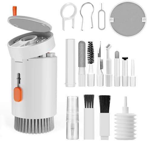 MOXYOY Kit de Limpieza de Teclado para Pantalla de Laptop, Kit de Limpieza de Airpod 20 en 1, Limpiador de Pantalla, Kit de Cepillo de Limpieza Multifuncional para computadora, AirPods, cámaras