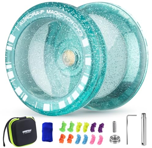 MAGICYOYO JoJo K3 - JoJo profesional con ralentí y rodamientos 2 en 1 Responsive & Unresponsive Jo Jo, Neospin Yoyo para niños y principiantes, Magic Yoyo con 12 cuerdas, juego de rodamientos