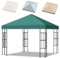 Lona de repuesto para cenador 3 x 3 m, impermeable, anti-UV Inoamity – Cubierta extraíble para pérgola/túneles, techo de repuesto para cenador, ideal para jardín, terraza, camping y playa