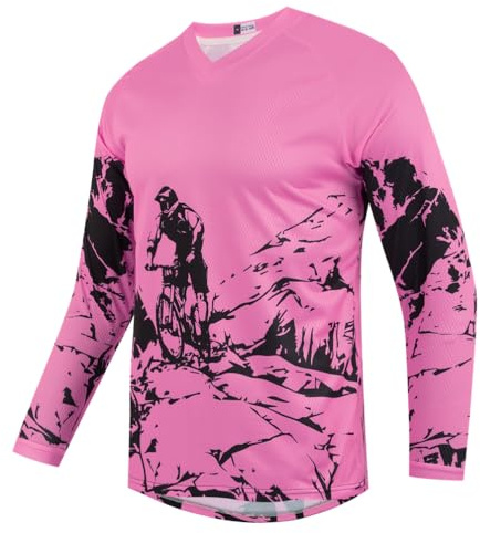 Youth Dirt Bike Jersey, Kids Mountain Bicycle Shirt Long Sleeve Powersports Children Downhill Jerseys for Big Kids