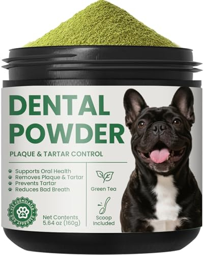 Pawfect Vita Dog Teeth Cleaning Powder, Dog Dental Powder and Cats Breath Freshener, Plaque Off Pet Tooth Cleaning lab co, Bad Breath & Tartar Remover, Dog Teeth Cleaning with Enzymes-Green Tea