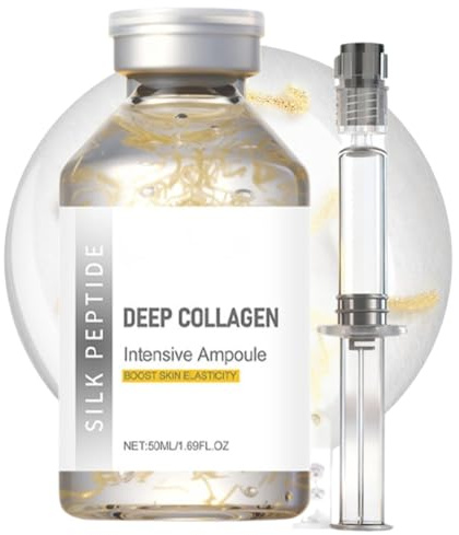 Silk Peptide Deep Collagen Hydrating Ampoule Sérum, esencia facial antienvejecimiento ligera para una piel suave y lisa, hidratante diaria para el cuidado de la piel ampolla para luminosidad (1 unidad