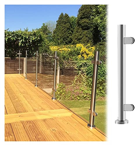 Sistema de barandilla de vidrio redondo comercial, balaustrada de vidrio con abrazaderas y kit, elegante columna de barandilla de vidrio para seguridad y estilo en espacios domésticos y comerciales