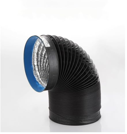 VRFTGHYJU 1pc 150mm Aluminum Foil Ventilation Pipe - 1.5-6m Black Flexible Exhaust Hose for Kitchen, HVAC, and Greenhouses(2m)(4m)