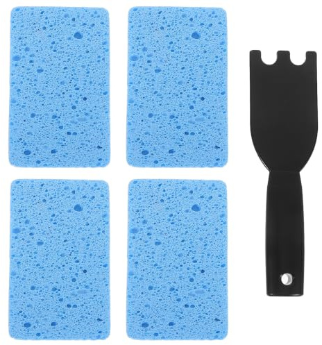 LABRIMP Nylon Grillrengöringsskrapa med Värmebeständig Svamp Kompatibel med George Non-scratch Grillrengörare för Inomhus Utomhuskök