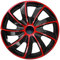 Radzierblende Quad schwarz/rot 13 Zoll 4er Set