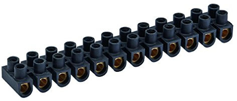 Barrette de connexion 16 mm² en polypropylène noire