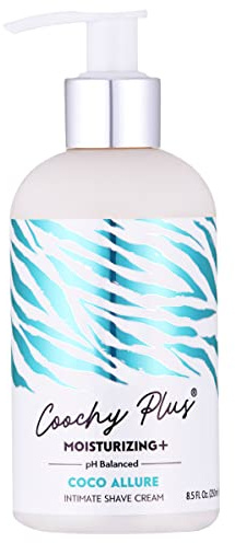 Coochy Plus Intimate Shaving Cream COCO ALLURE For Pubic, Bikini Line, Armpit and more - Rash-Free With Patent-Pending MOISTURIZING+ Formula – Prevents Razor Burns & Bumps, In-Grown Hairs, Itchiness