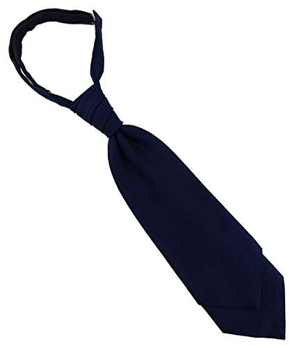 TigerTie Designer Plastron Pique 2tlg Krawatte fertig gebunden in marine uni gemustert