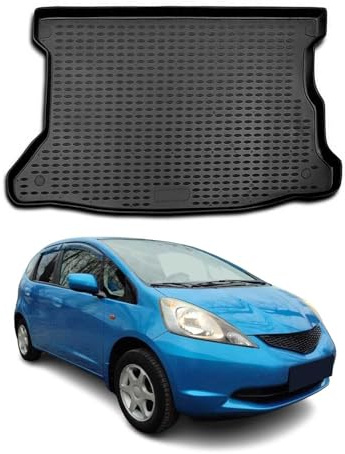 OMAC Kofferraummatte Kofferraumwanne kompatibel mit Honda Jazz 2007-2008 Gummi TPE Schwarz