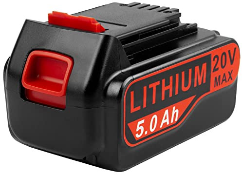 18V 5Ah Batterie Li-Ion pour BLACK+DECKER les Travaux de Bricolage - Compatible avec les Outils 18 V Bricolage et Jardin, ASUNCELL 20V Max Remplacement de batterie pour black et decker LBXR20 LB2X4020