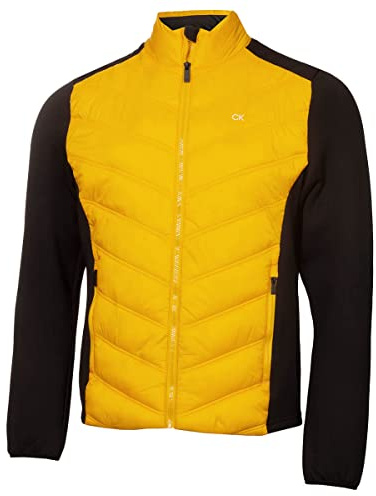 Calvin Klein Mens Frontera Hybrid Golf Jacket - Mustard - L