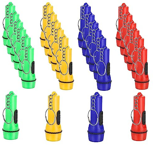 Winbar Mini Flashlight Keychain, 24PCS Bulk Assorted Colors Toy Flashlight for Hiking Camping Party for Kids Night Reading Party Camping Emergency and Hunting