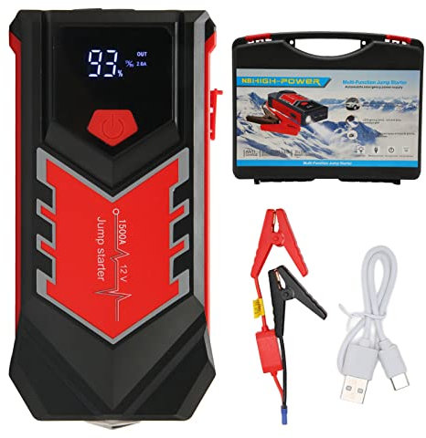 Démarreur de Voiture 3000A 59800mah USB Démarreur de Saut de Voiture à Charge Rapide avec écran LCD Boussole Lumière LED Type C Port Batterie de Voiture Démarreur de Saut