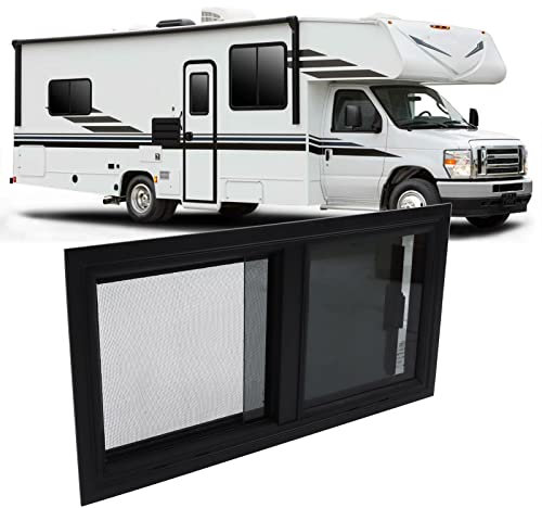 FOLOSAFENAR Horizontal Vertical Sliding Window, with Privacy Screen, Shatterproof Motorhome RV Privacy Window, for 550x260mm Size