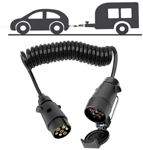 7-7 Poli Spiral Cavo Rimorchio 3m Cavo di prolunga Rimorchio Spina E Presa Cavo Adattatore Rimorchio Cavo Rimorchio Rimorchio Estensione Cavo per Rimorchio Barca Caravan Portabici Camion Trattore