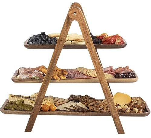 Sadkyer Présentoir à gâteaux à 3 étages - Plateau de service et plateaux de fête