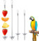 Fadcaer 4 Pcs Stainless Steel Parrot Skewer Feeder - Veggies and Fruit Food Holder, Hanging Feed Tool, Foraging Toy for Budgie Parakeet Cockatiel