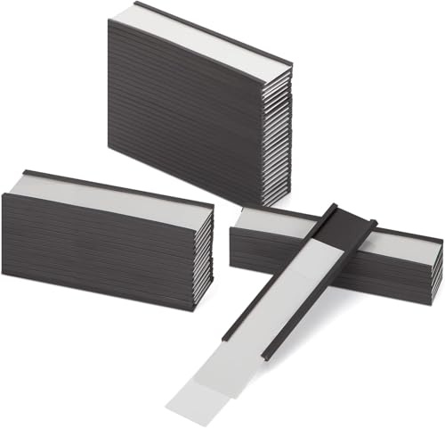 LLPT Etiquetas Magnéticas 50pcs 25MM x 100MM Soportes Magnéticos Para Etiquetas Soportes Magnéticos Para Tarjetas De Datos Con Películas Protectoras, para Estantes de Meta Pizarra Blanca (MH26100)