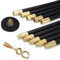 Drain Rods for Outside Drain Flexible - 12 Pcs / 9.2 Meter Indoor & Outdoor Drain Unblocker with Rubber Plunger & Double Worm Screw | ‎Polypropylene - Metal