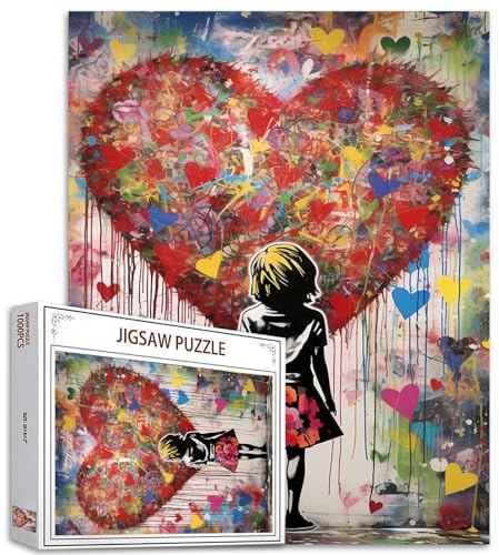 Tucocoo Banksy Puzzle for Little Girl for Adults 1000 Pieces Puzzle Graffiti Love Pop Art Colorful DIY Puzzle for Home Decoration Gifts, Family Jigsaw Puzzle, Perfect for Kids