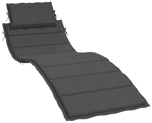 vidaXL Solsängsdyna melerad antracit 186x58x4 cm tyg, solstolsdyna, dyna till solstol, dyna till solsäng, solstolsdynor, dynor till solstol