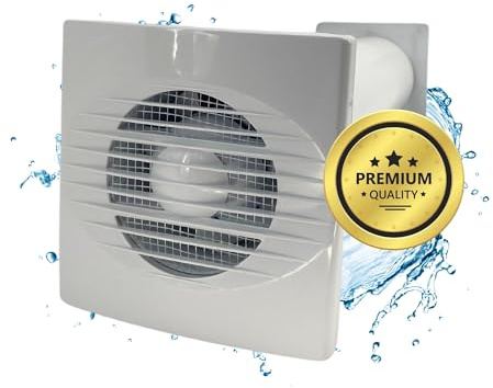 TronicXL Juego de sistema de ventilación de 100 m³/h, ventilador de pared de 230 V, tubo y campana de extracción, ventilador con mosquitera, para baño, sótano, garaje, taller, inodoro, cocina, sistema
