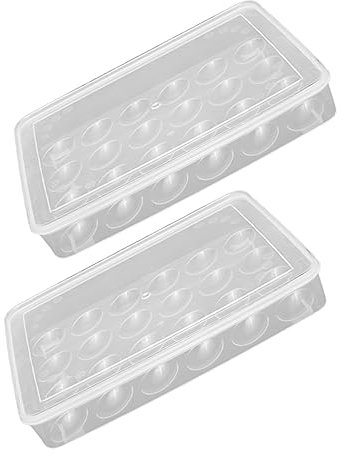DOITOOL 2pièces Boîte à Œufs Avec Couvercle Plateaux à Œufs Pour Réfrigérateur Récipient De Stockage