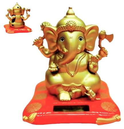 Bobble solaire en forme d'éléphant – Finition qui ne se décolore pas, jouet à tête de pompon solaire pour voiture, éléphant indien de style asiatique | Jouet de danse oscillant pour tableau de bord, p