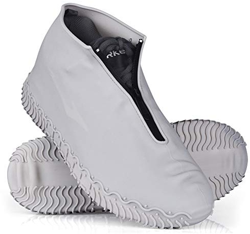 JUDA Cubierta del Zapato Impermeable, Funda de Silicona para Zapatos con Suela Antideslizante, Lavable Cubierta del Zapato Reutilizable Para Días de Lluvia y Nieve (XL (43-47), Gris)