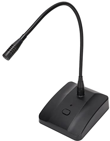 Dilwe Desktop Microphone with Mute, 360° Adjustable Gooseneck Microphone with XLR to 6.35mm Cable, Cardioid Condenser Condenser Computer Microphone for Broadcast Recording