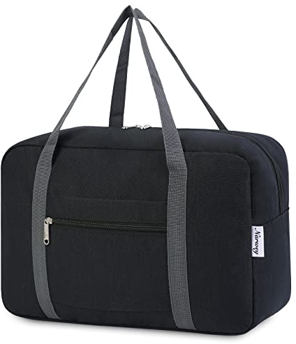 for Ryanair Airlines Cabin Bag 40x20x25 Underseat Ryanair Cabin Bags 40x30x20 Foldable Travel Duffel Ryan Air Hospital Bag Holdall Carry on Hand Luggage Overnight for Women and Men 20L (Black)