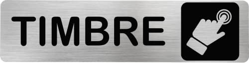 Becral® - Señal de acero inoxidable TIMBRE DERECHA | Placa puerta INOX | Señal informativa | Cartel Puerta 200X50mm