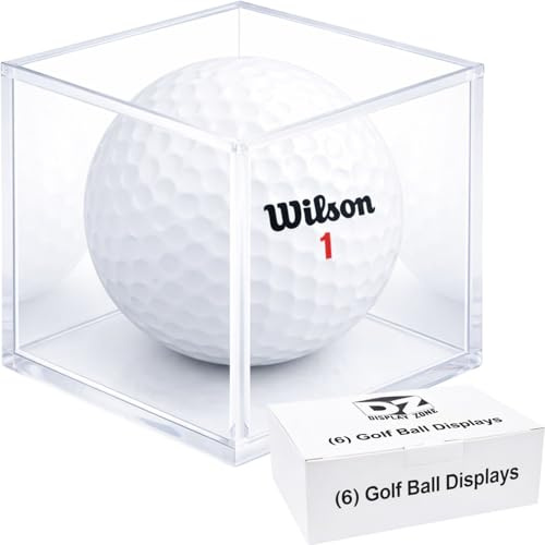Display Zone Golfballwürfel-Vitrine – Präsentieren Sie Ihre Sammlung und bewahren Sie Ihre Golfbälle – atemberaubende transparente Golfballbox-Halter – 6 Stück Golfdisplays
