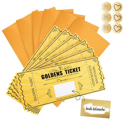 kodivenj 6 Stücke Gutscheine Zum Selber Ausfüllen,Rubbellose Selber Machen, Goldenes Ticket, Wish Coupons with Envelopes, Gift Ideas for Girlfriends, Mothers and Children