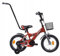 VIKAS Kinderfahrrad Fahrrad Kinder Ab 3 Bis 5 Jahre Mit Stützrädern Abnehmbarer Schubstange Fahrradklingel 14 Zoll Radgröße Korb Für Junge Mädchen Spark Rot Grau